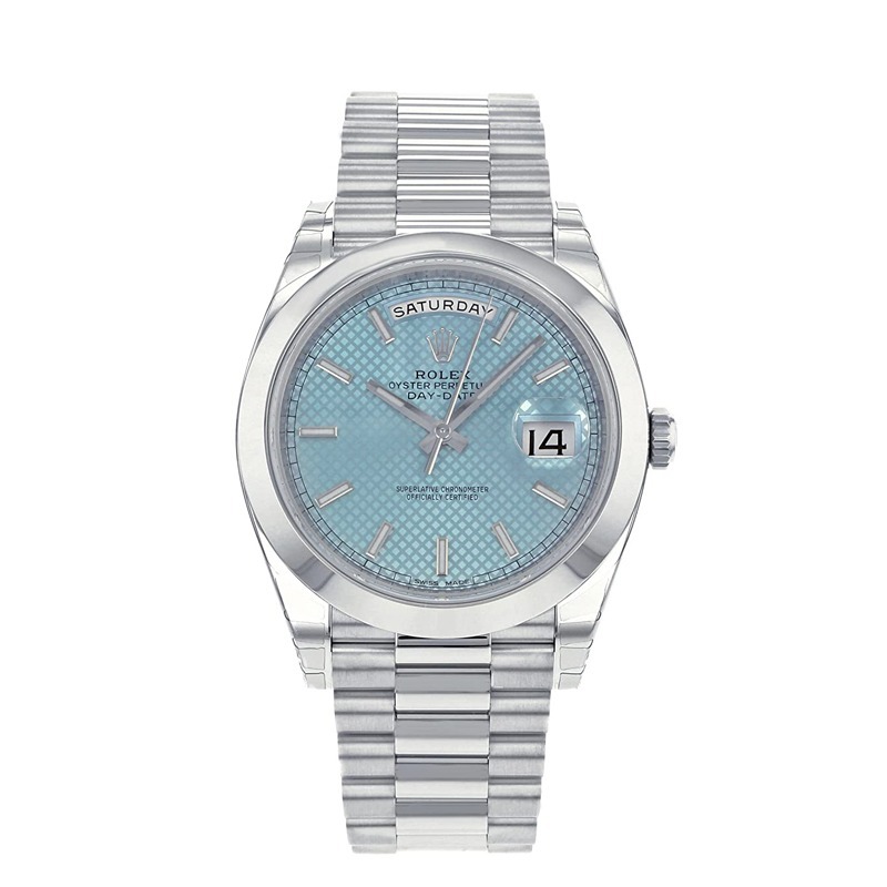 Rolex Day-Date 228206 Mens Blue Dial 40mm Silver Strap Automatic Watch