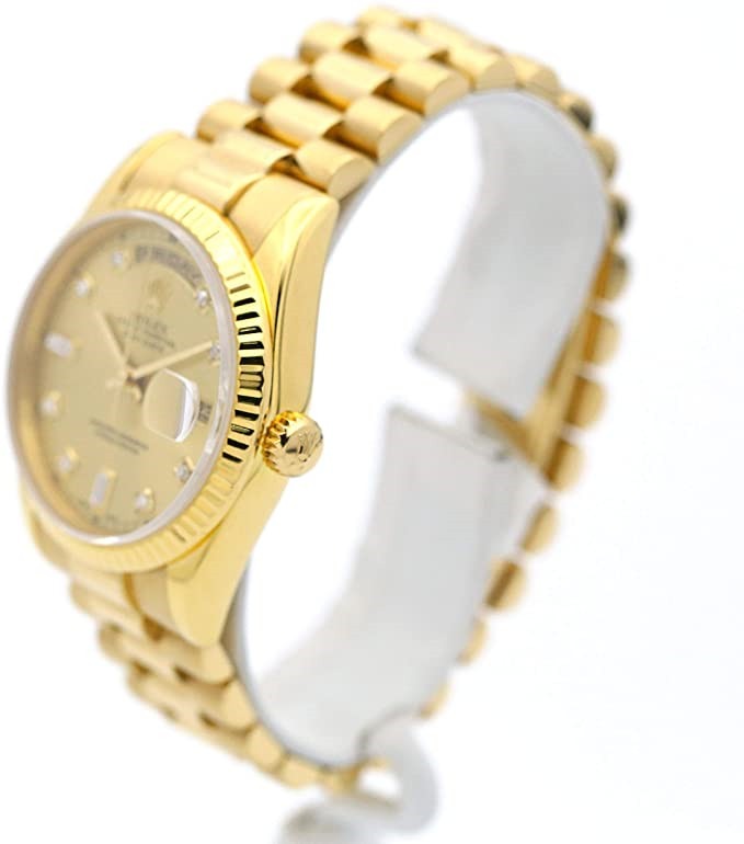 Rolex Day-Date 118238 36mm Golden Men Diamond Scale Replica Watch - Image 3
