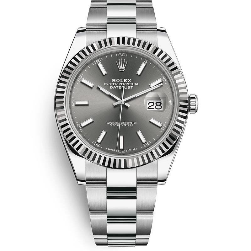 Rolex Datejust 126334 41mm Men Gray Dial Silver Steel Replica Watch