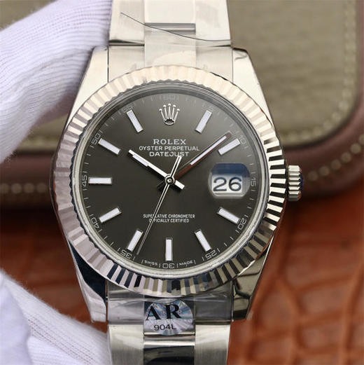 Rolex Datejust 126334 41mm Men Gray Dial Silver Steel Replica Watch - Image 2