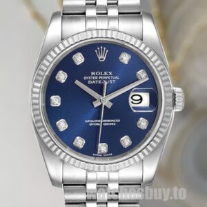 Rolex Datejust Men's 116234BLDJ Silver-tone 36mm Blue Dial
