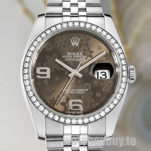 Rolex Datejust Men's 116244BFAJ Bronze Floral Dial 36mm