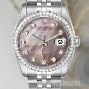 Rolex Datejust Men's 116244BKMDJ Automatic Mother of Pearl Silver-tone
