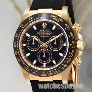 Rolex Daytona Men's 116518BKSR Automatic Gold-tone Rubber Band