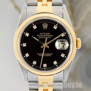 Rolex Datejust Men's 16233BKDJ Bracelet Automatic Silver-tone