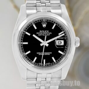 Rolex Datejust 36mm 116200BKSJ Men's Black Dial Jubilee Bracelet