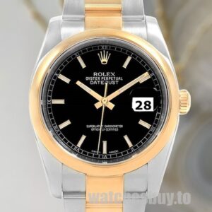 Rolex Datejust Men's 116203BKSO 36mm Black Dial Silver-tone