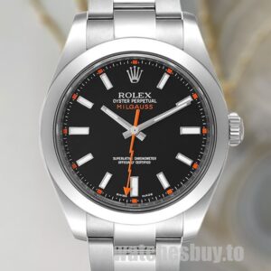 Rolex Milgauss 40mm 116400BKSO Men's Silver-tone Watch