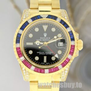 Rolex Gmt Master 116758 SAru-78208 Men's 40mm Diamond Bezel Gold-tone