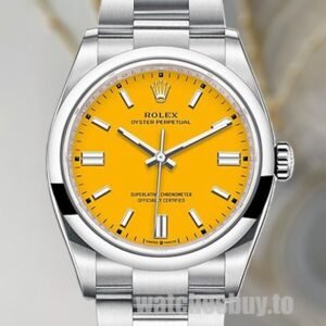 Rolex Oyster Perpetual m124300-0004 41mm Unisex Yellow Dial Oyster Bracelet