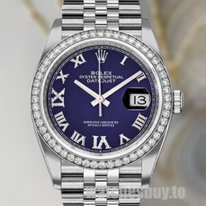 Rolex Datejust m126284rbr-0013 36mm Ladies Silver-tone Diamond Bezel