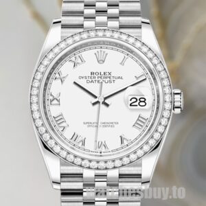 Rolex Datejust Ladies m126284rbr-0017 36mm Jubilee Bracelet White Dial