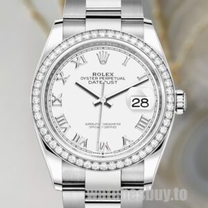 Rolex Datejust m126284rbr-0018 36mm Ladies Oyster Bracelet Silver-tone