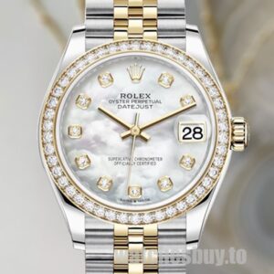 Rolex Datejust m278383rbr-0028 Ladies 31mm Diamond Bezel Watch