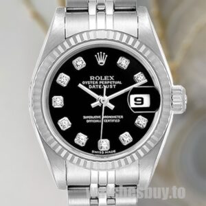 Rolex Datejust Ladies 28mm 279174 Black Dial Watch