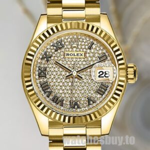 Rolex Datejust 28mm m279178-0031 Ladies Stainless Steel Gold-tone