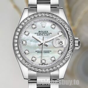Rolex Datejust m279384rbr-0012 Ladies 28mm Silver-tone