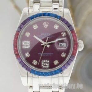 Rolex Pearlmaster 86349SAFUBL-42749 31mm Ladies Red Grape Dial