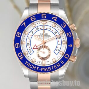 Rolex Yacht-master m116681-0002 Men's 44mm Silver-tone White Dial