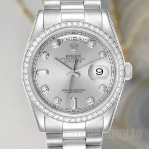 Rolex Day-Date Men's 118346 36mm Silver-tone