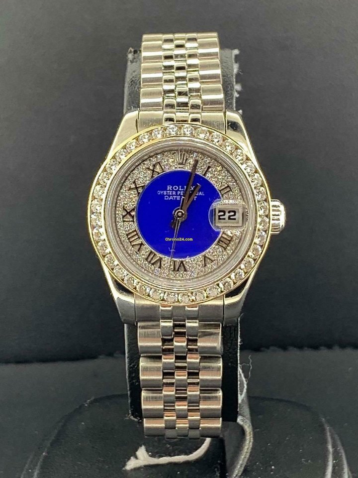 Buy Replica Rolex Datejust S Steel Ladies 26mm Ref 179174 Custom Diamond Dial & Bezel Papers