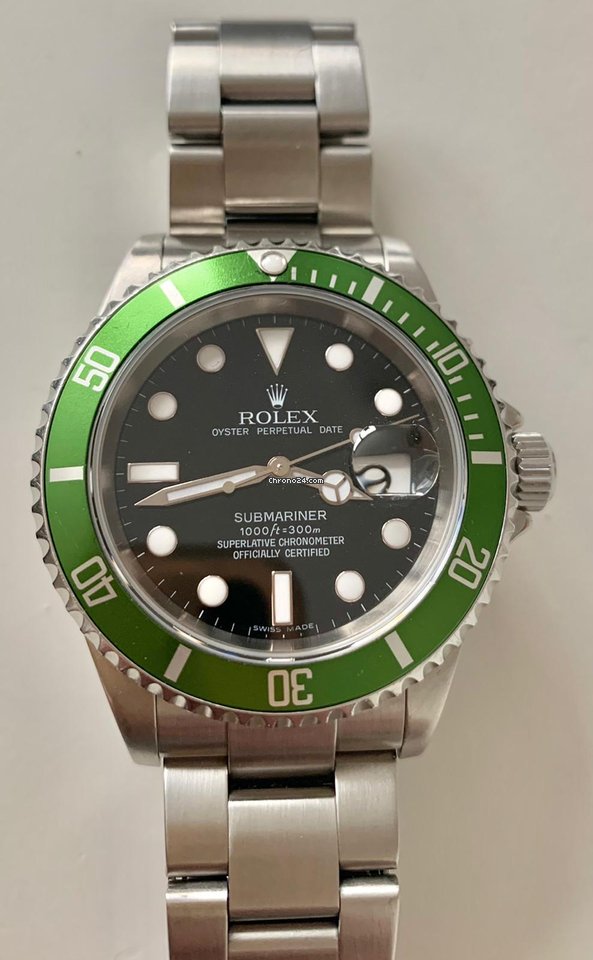 Buy Replica Rolex Submariner Date Kermit Flat 4 16610 Full Set 2003 - F Serie