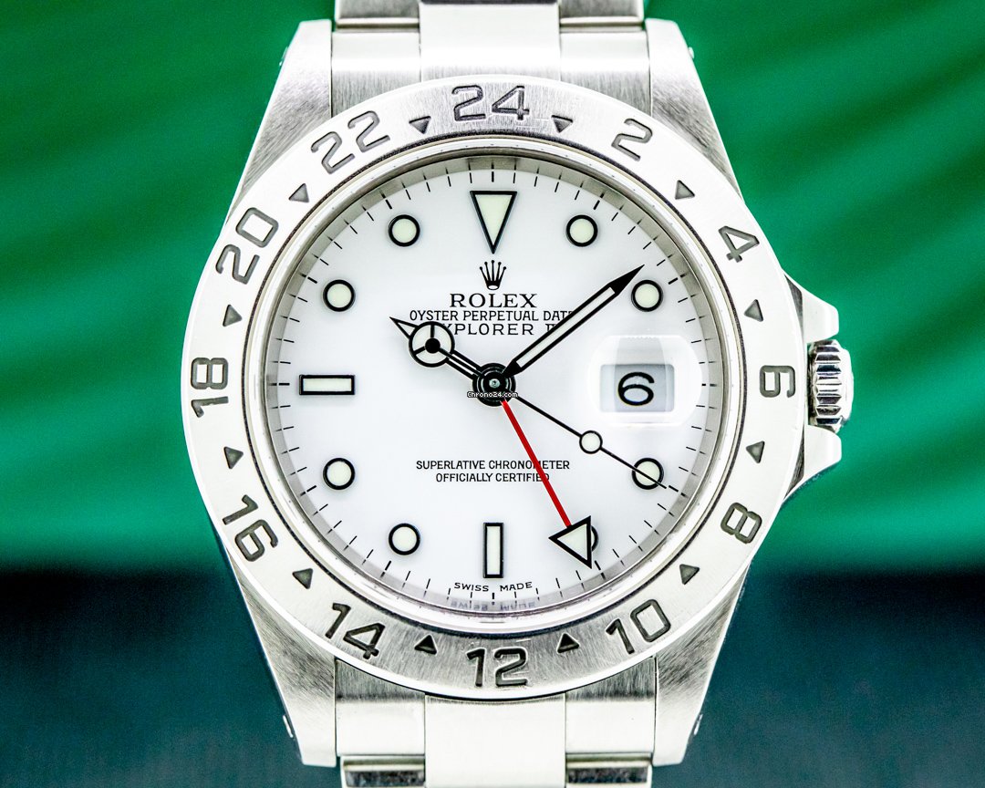 Buy Replica Rolex Explorer II Polar 16570 White Dial SS FULL SET