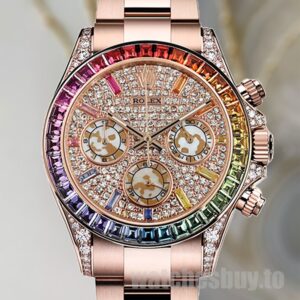 Rolex Daytona 40mm 116595RBOW Men's Diamond Paved Dial Rose Gold-tone