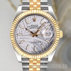 Rolex Datejust Men's 126233 41mm Jubilee Bracelet Silver Palm Motif Dial