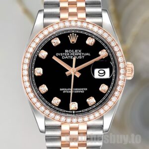 Rolex Datejust Men's 36mm m126281rbr-0007 Black Dial Jubilee Bracelet