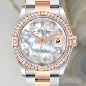 Rolex Datejust 36mm m126281rbr-0010 Men's Oyster Bracelet White Mother of Pearl Dial