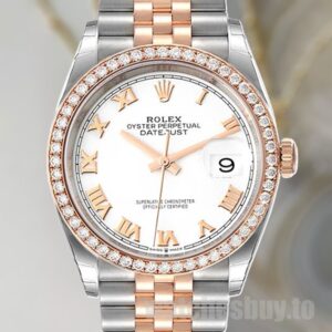 Rolex Datejust m126281rbr-0003 36mm Men's White Dial Watch