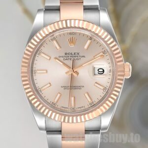 Rolex Datejust 41mm m126331-0009 Men's Silver-tone Pink Dial