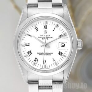Rolex Oyster Perpetual Date Men's 36mm 15000 White Dial