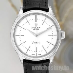 Rolex Cellini 39mm Men's m50509-0016 White Dial Watch