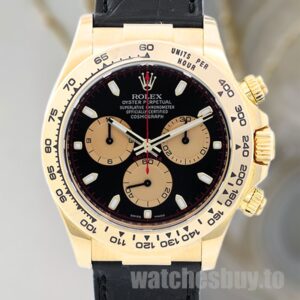 Rolex Daytona 40mm 116518 Men's Leather Strap Gold-tone