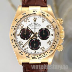 Rolex Daytona Men's 116518 40mm White Dial Leather Strap