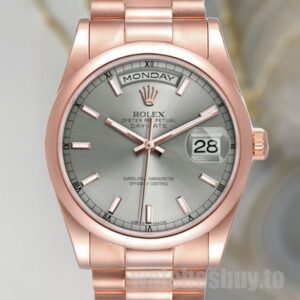 Rolex Day-Date Men's 36mm 118205 Grey Dial Rose Gold-tone
