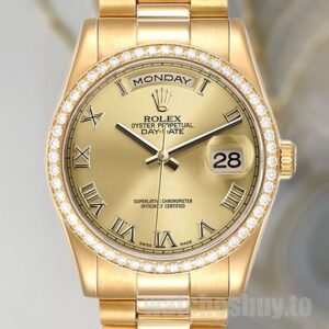 Rolex Day-Date Men's 118348-0147 36mm Champagne Dial
