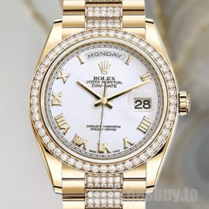 Rolex Day-Date Men's m118348-0151 36mm President Bracelet White Dial