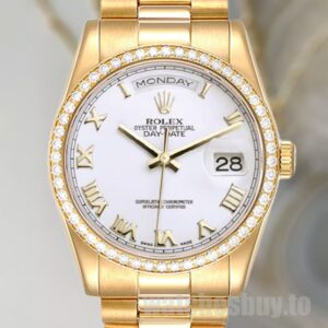 Rolex Day-Date Men's 36mm m118348-0150 White Dial