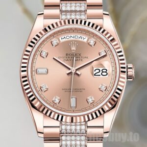 Rolex Day-Date Men's m128235-0019 36mm Rose Gold Dial Watch