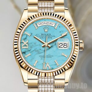 Rolex Day-Date m128238-0072 Men's 36mm Blue Dial President Bracelet