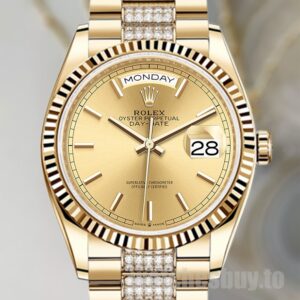 Rolex Day-Date m128238-0046 Men's 36mm Champagne Dial Watch