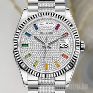 Rolex Day-Date m128239-0027 36mm Men's Diamond Paved Dial