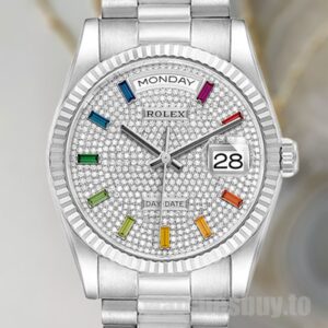 Rolex Day-Date Men's m128239-0019 36mm Silver-tone