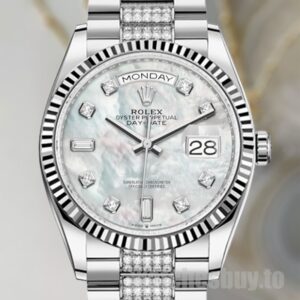 Rolex Day-Date Men's m128239-0026 36mm Silver-tone Watch