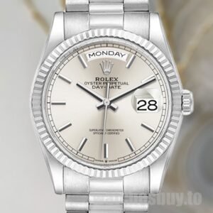 Rolex Day-Date m128239-0005 Men's 36mm Grey Dial Silver-tone