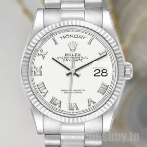 Rolex Day-Date Men's 36mm m128239-0038 White Dial President Bracelet
