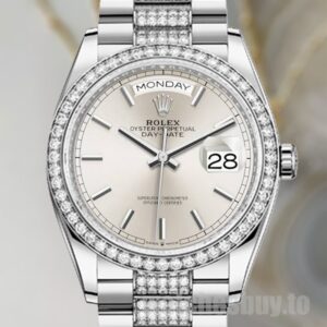 Rolex Day-Date Men's m128349rbr-0013 36mm Silver Dial